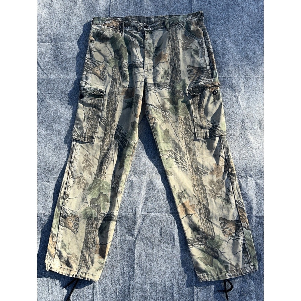 VTG Men's Liberty Realtree Original Camo Cargo Hunting Pants USA Made-READ (2D-1
